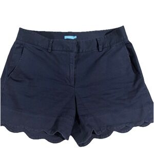 J McLaughlin Navy Petal Scallop Hem Shorts Size 4 Coastal Summer Beach